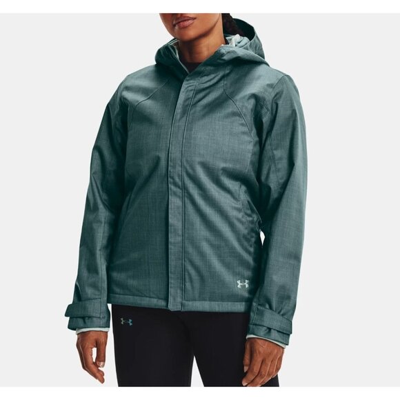 Womens Under Armour Small Jacket 3 In 1 Full Zip Nylon Fleece Snowboarding Ski - Picture 6 of 8